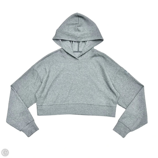 Sweatshirt Hoodie By Alo In Grey, Size: M