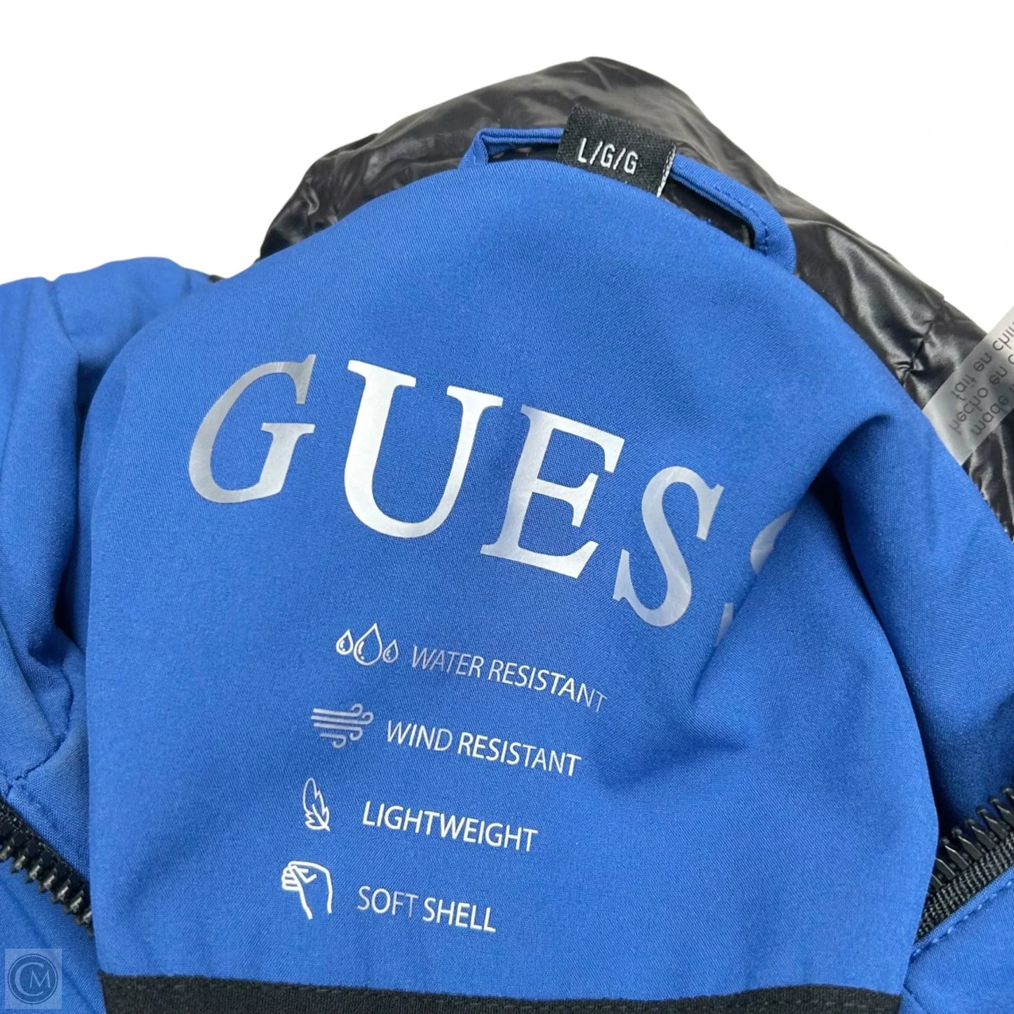 Coat Raincoat By Guess In Blue, Size: L