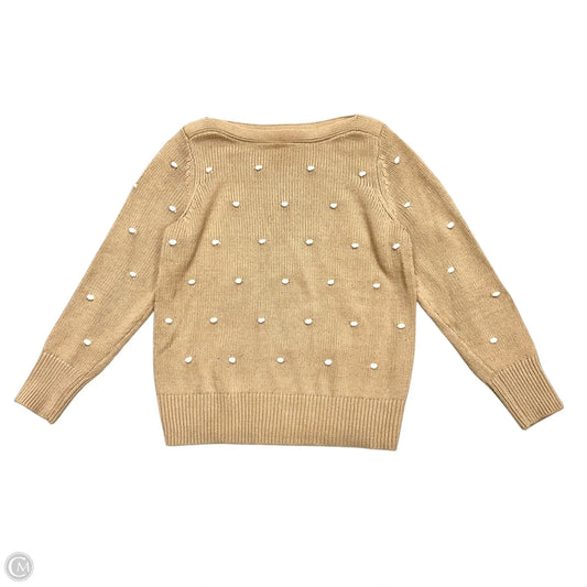 Sweater By Loft In Tan & White, Size: L