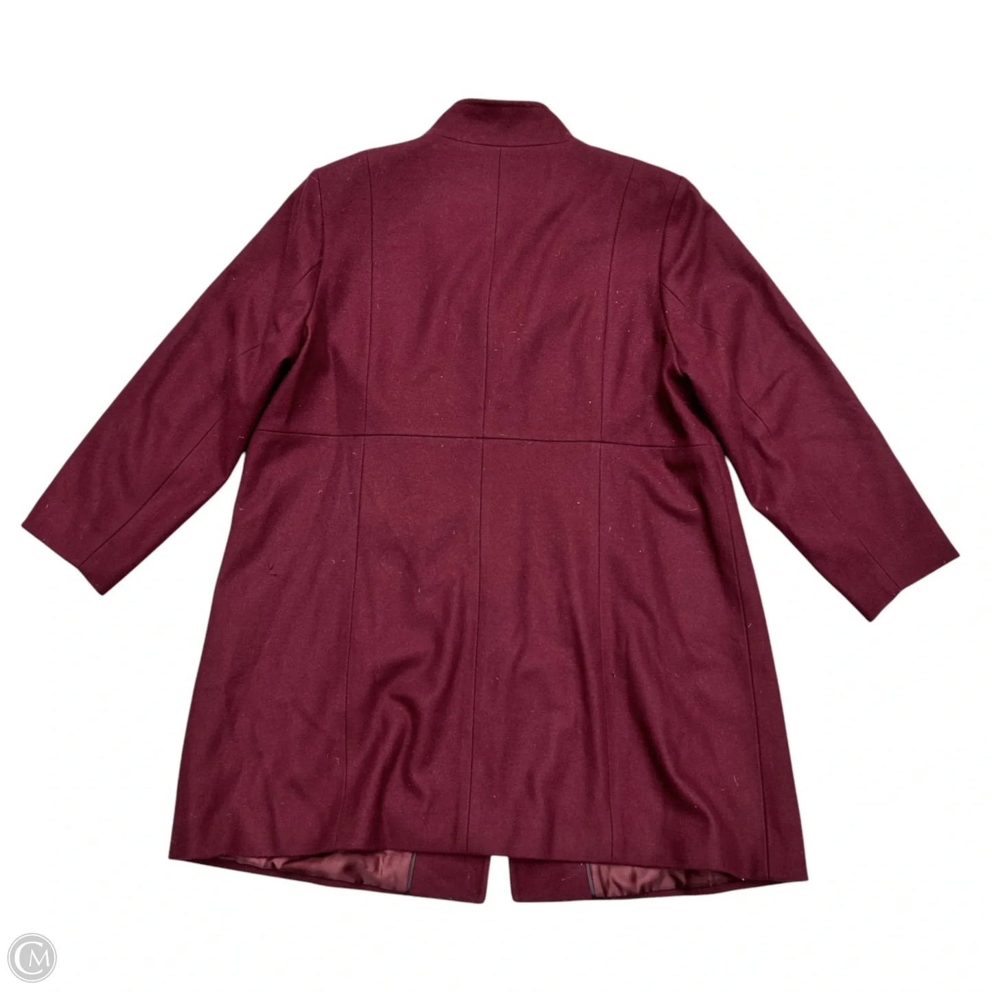 Coat Peacoat By Lands End In Maroon, Size: 2x
