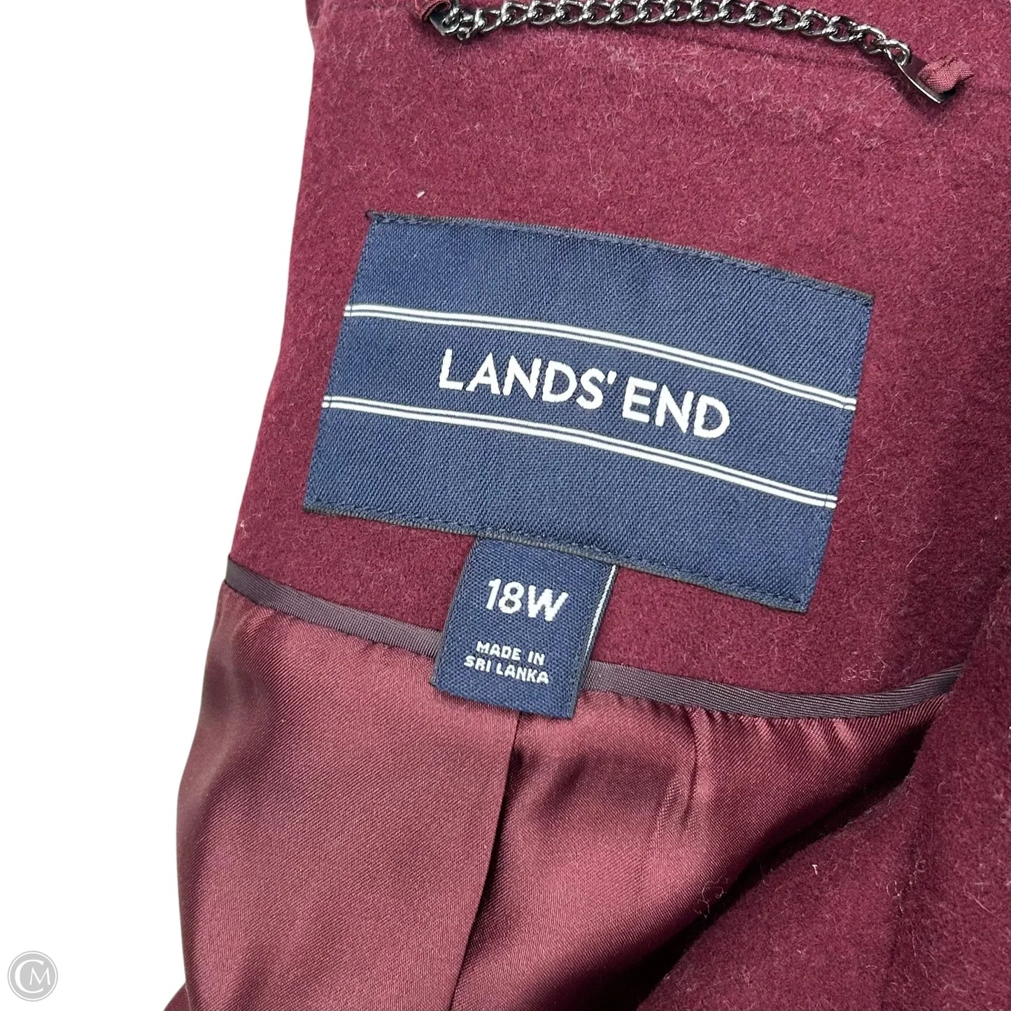 Coat Peacoat By Lands End In Maroon, Size: 2x