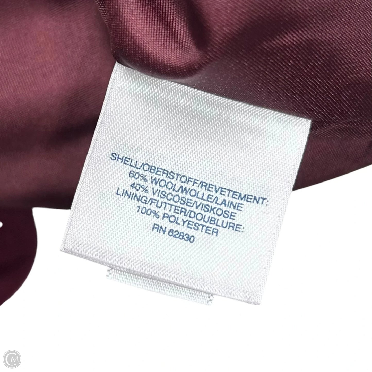 Coat Peacoat By Lands End In Maroon, Size: 2x