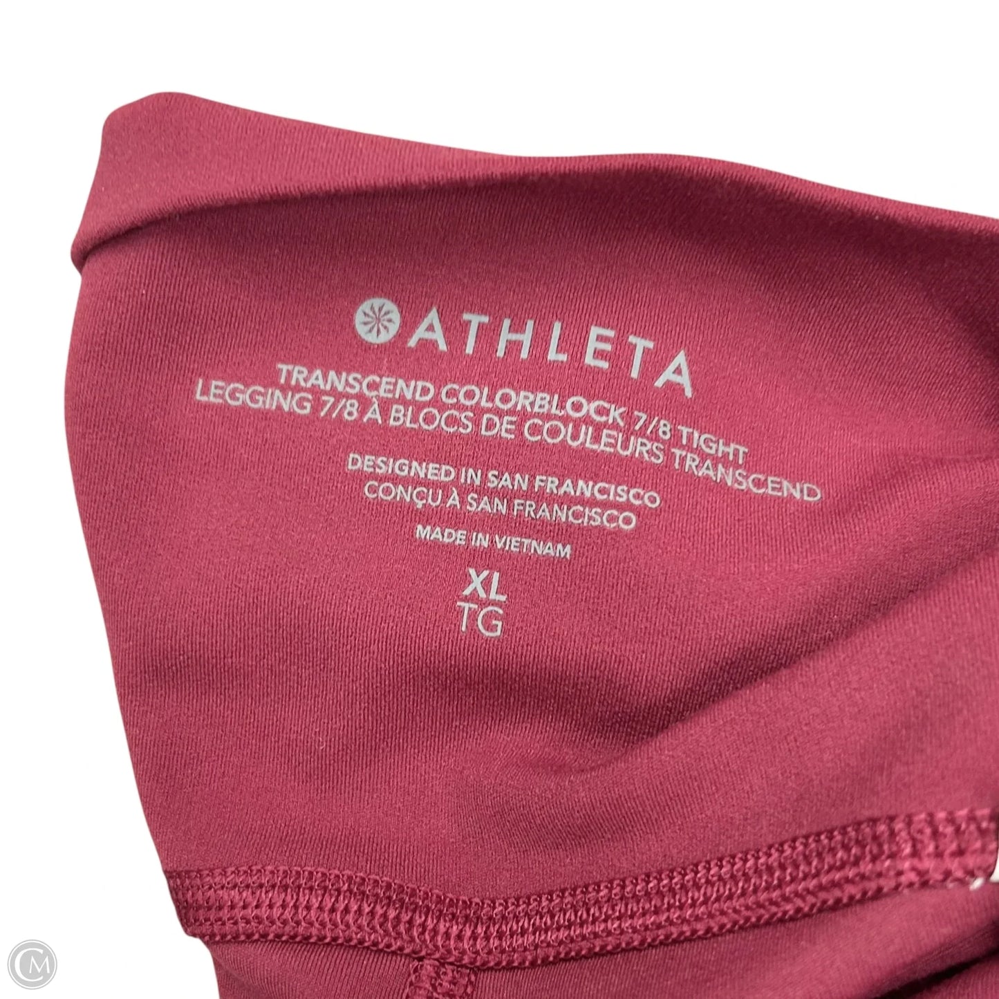 Athletic Leggings By Athleta In Pink, Size: Xl
