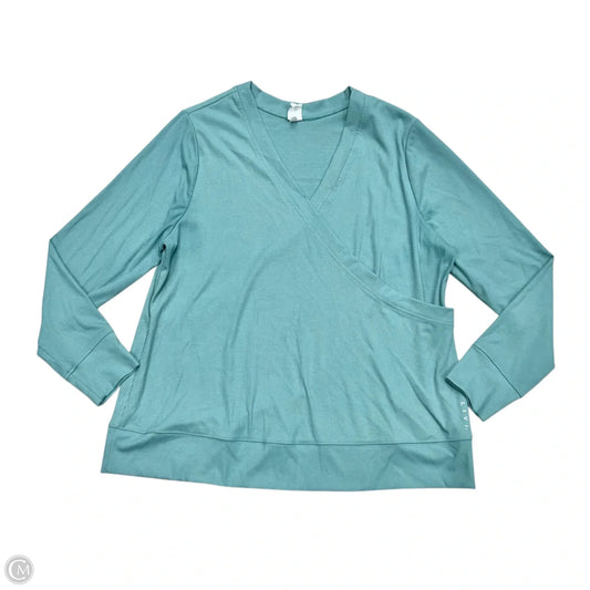 Athletic Top Long Sleeve Collar By Livi Active In Teal, Size: Xl