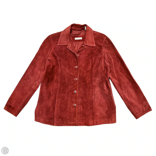 Jacket Leather By Valerie Stevens In Red, Size: Xl