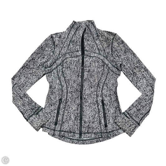 Athletic Jacket By Lululemon In Black & White, Size: M