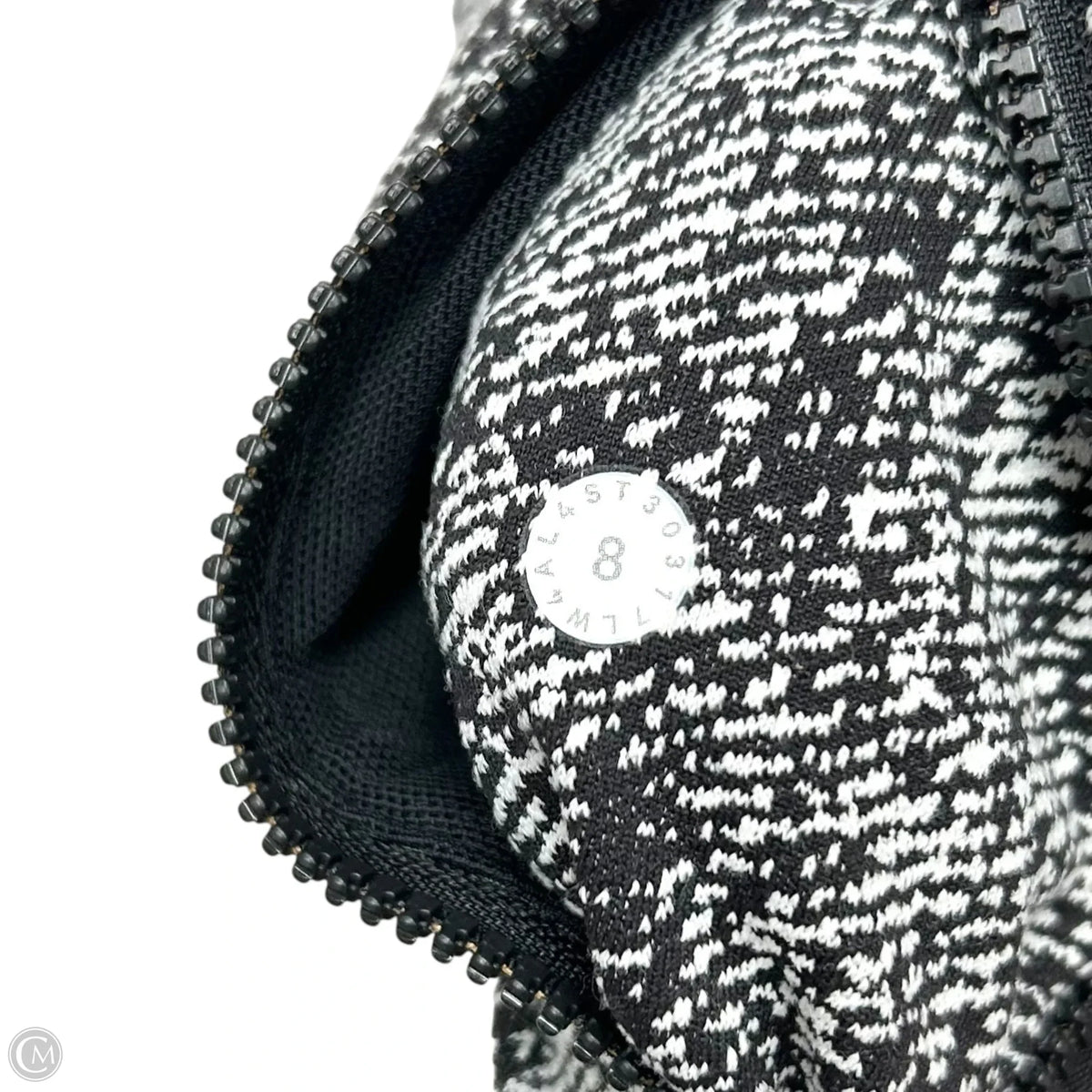Athletic Jacket By Lululemon In Black & White, Size: M
