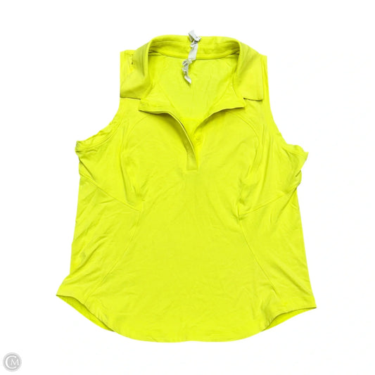 Athletic Tank Top By Lululemon In Neon Yellow, Size: M