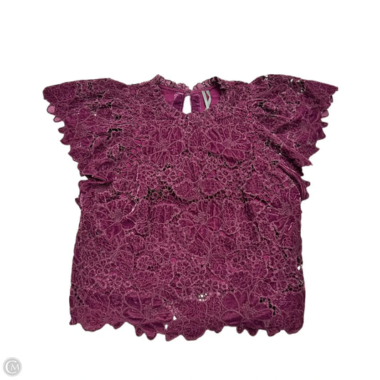 Top Short Sleeve By Anthropologie In Maroon, Size: S