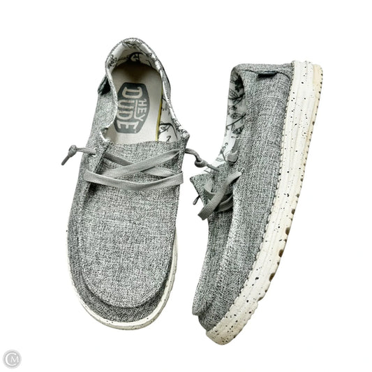 Shoes Flats By Hey Dude In Grey, Size: 8