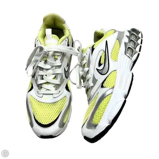 Shoes Athletic By Nike In White & Yellow, Size: 9
