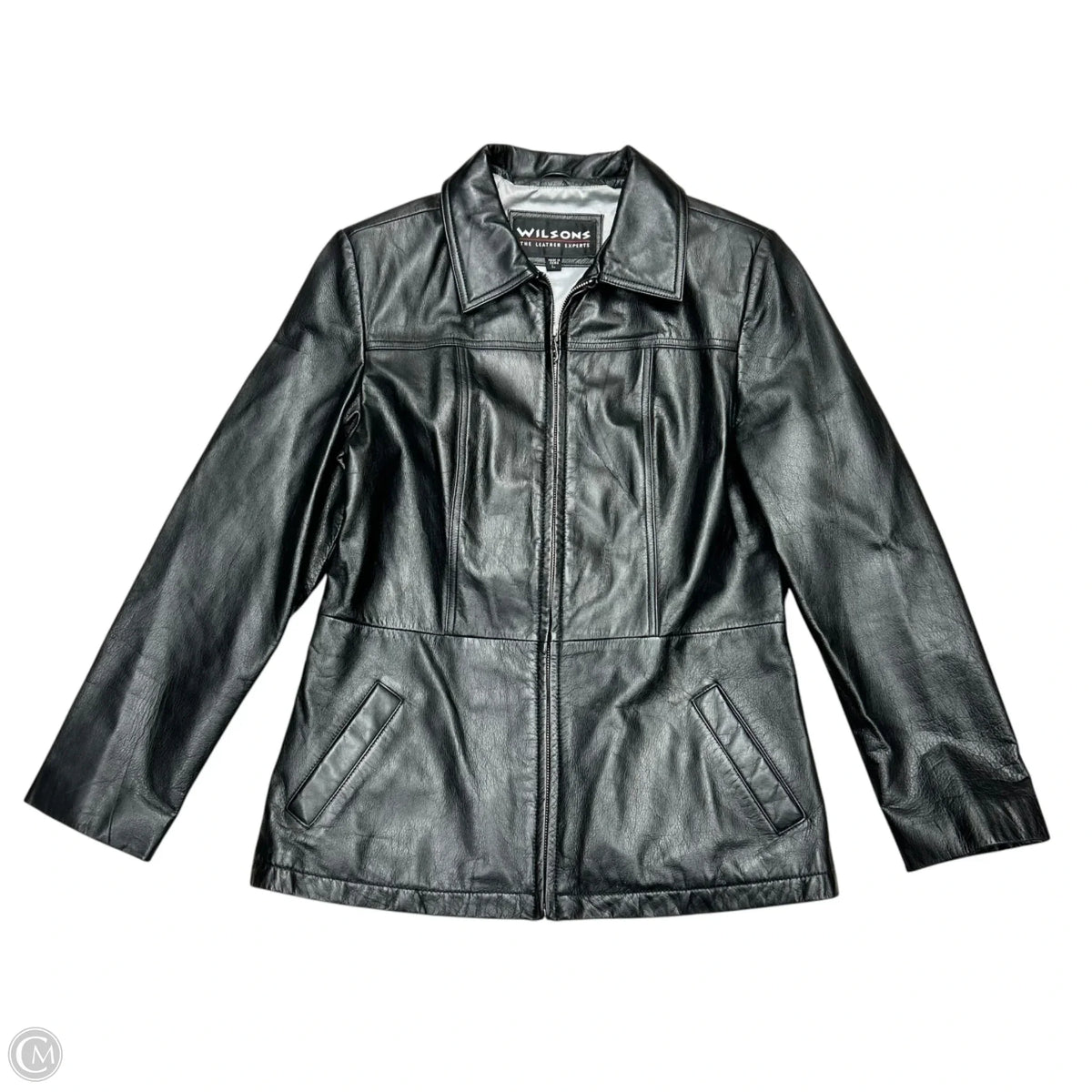 Jacket Leather By Wilsons Leather In Black, Size: L