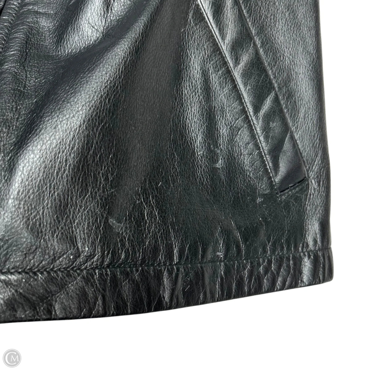 Jacket Leather By Wilsons Leather In Black, Size: L
