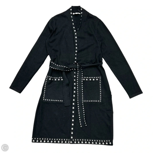 Sweater Cardigan By Vince In Black & Silver, Size: S