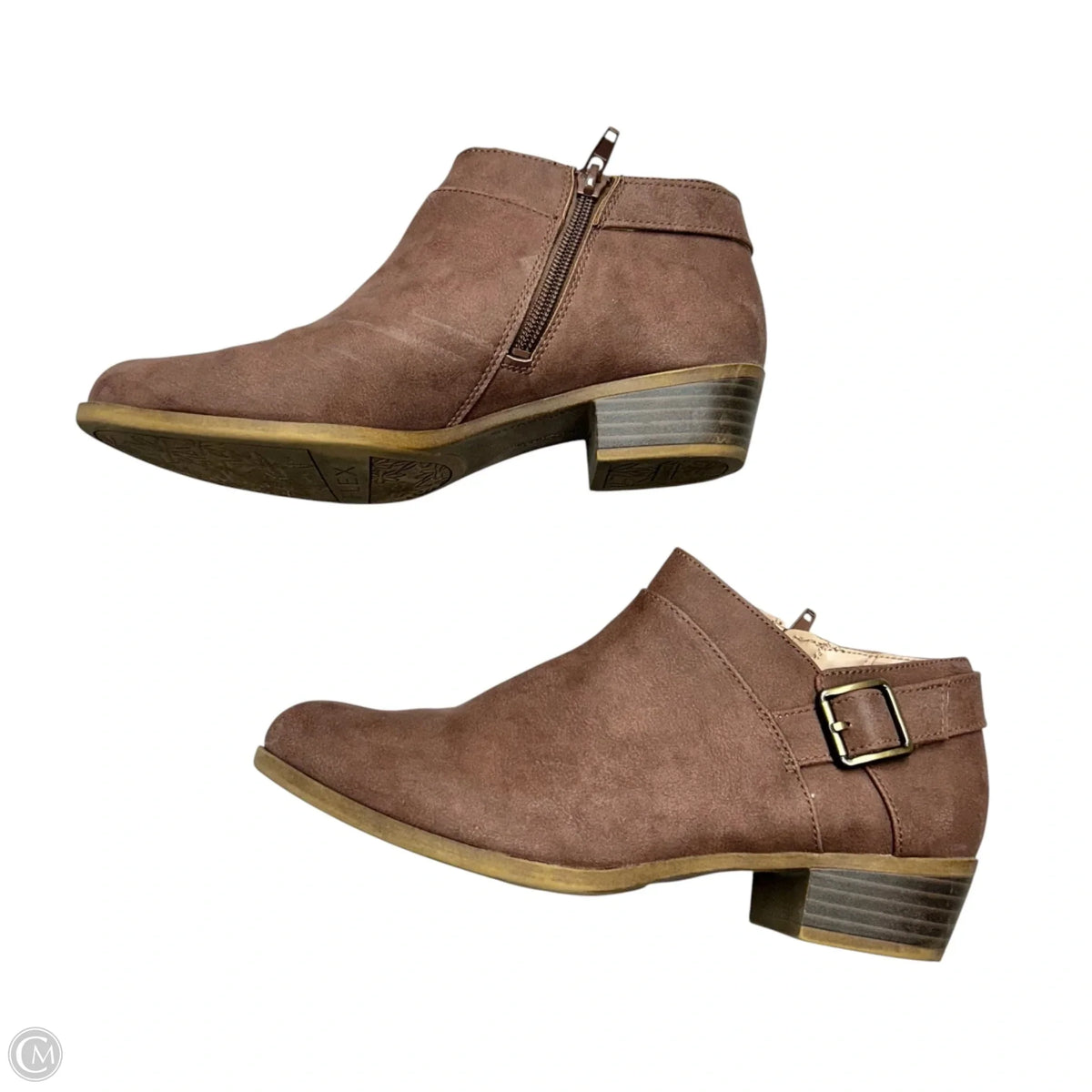 Boots Ankle Heels By Life Stride In Brown, Size: 8