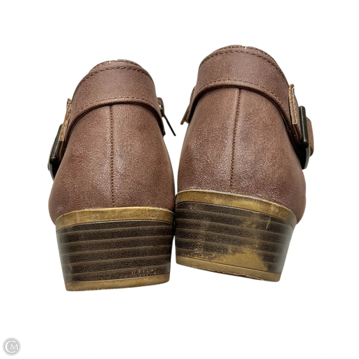 Boots Ankle Heels By Life Stride In Brown, Size: 8