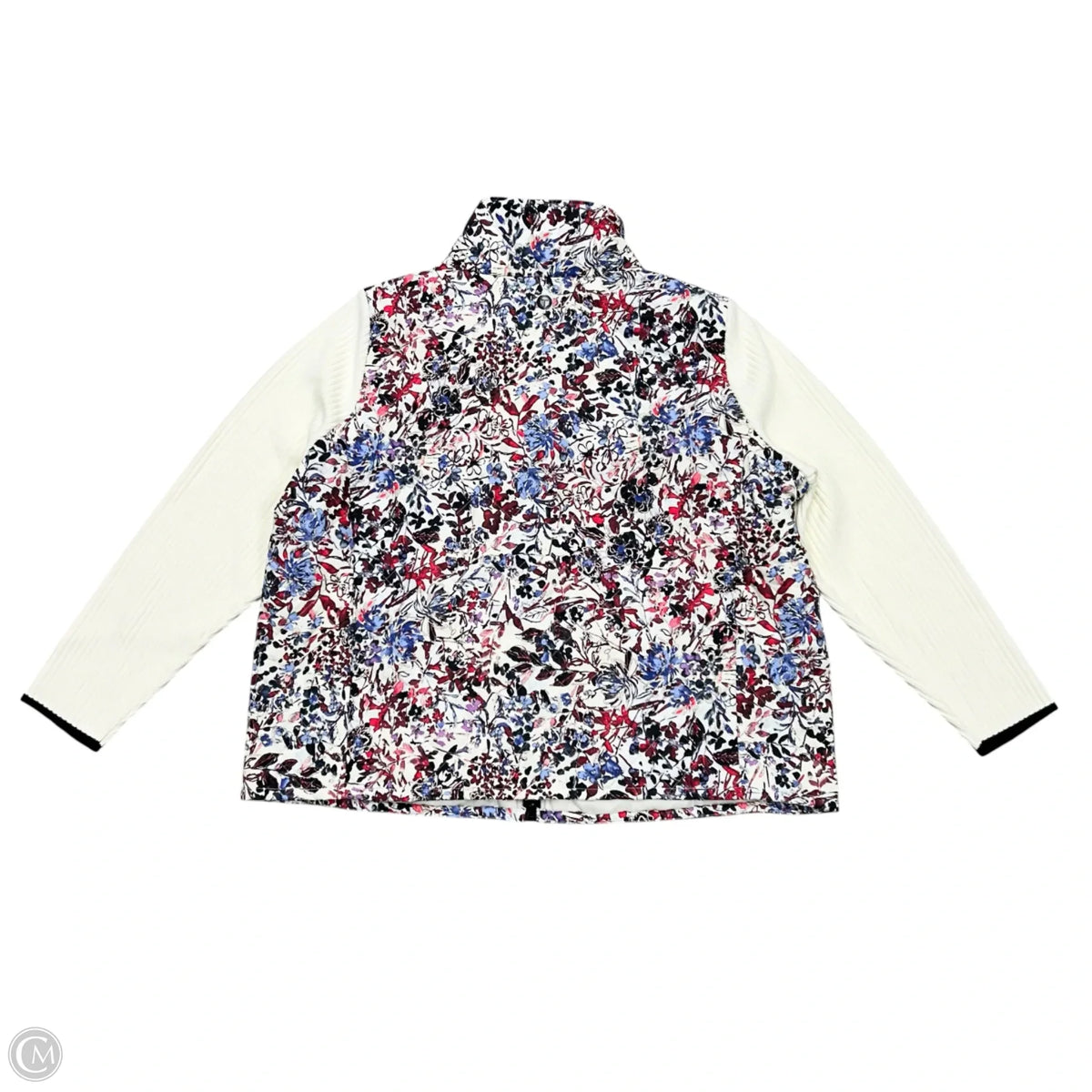 Jacket Puffer & Quilted By Talbots In Blue Red & White, Size: 2x