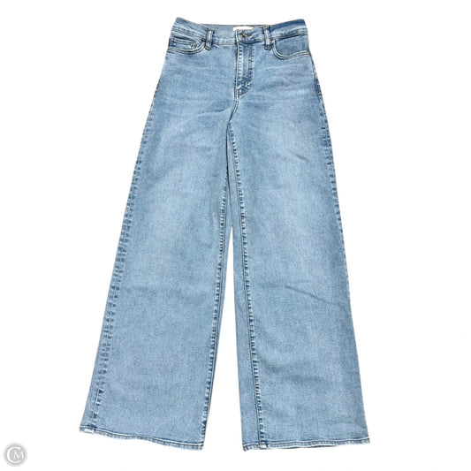 Jeans Wide Leg By Frame In Blue Denim, Size: 4