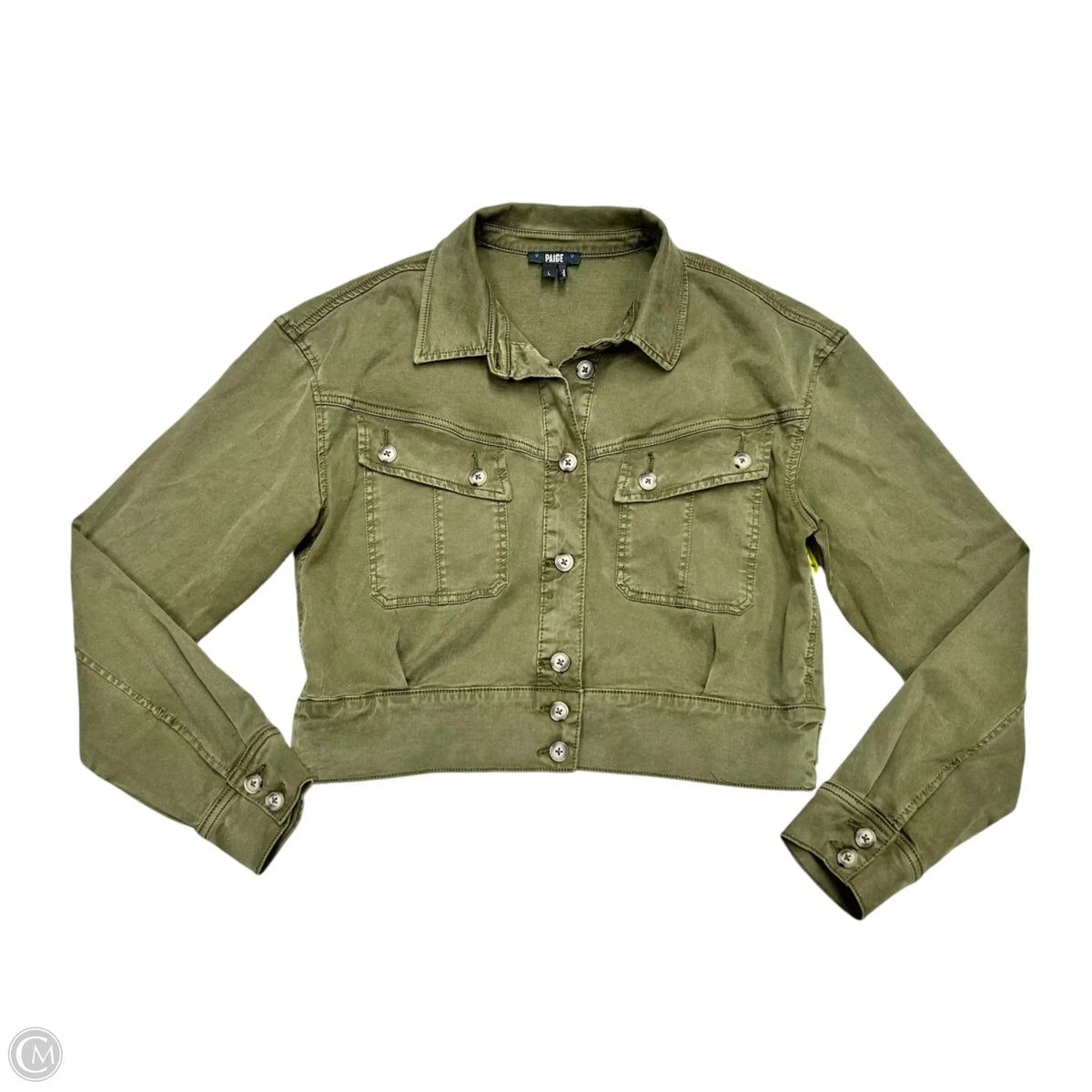 Jacket Denim By Paige In Green, Size: L