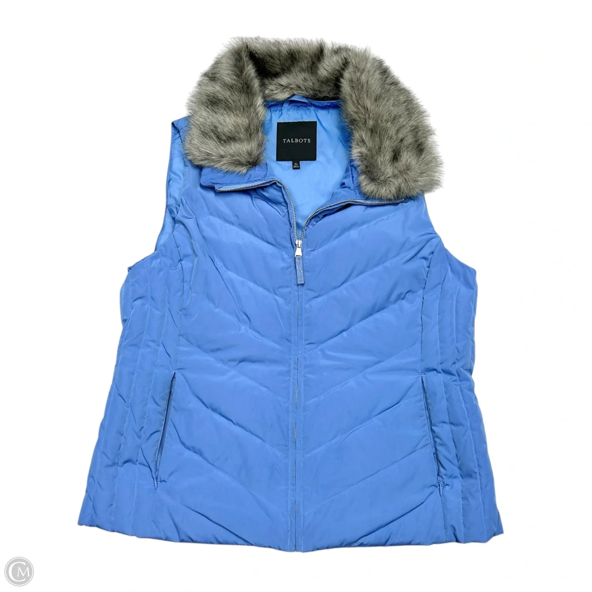 Vest Puffer & Quilted By Talbots In Blue, Size: Xl