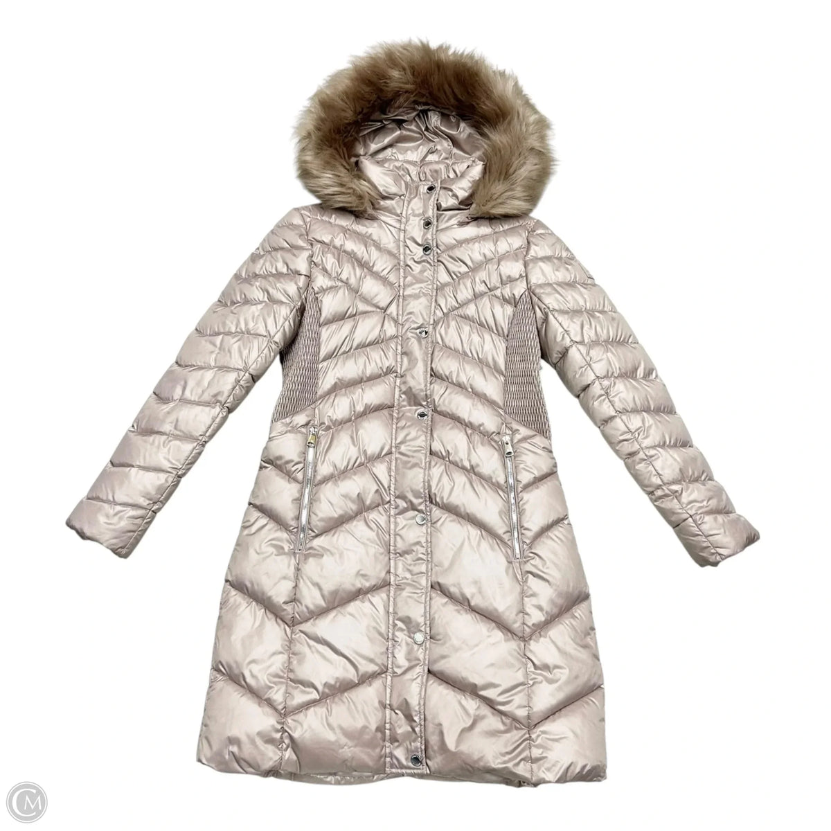 Coat Parka By Kenneth Cole In Taupe, Size: S