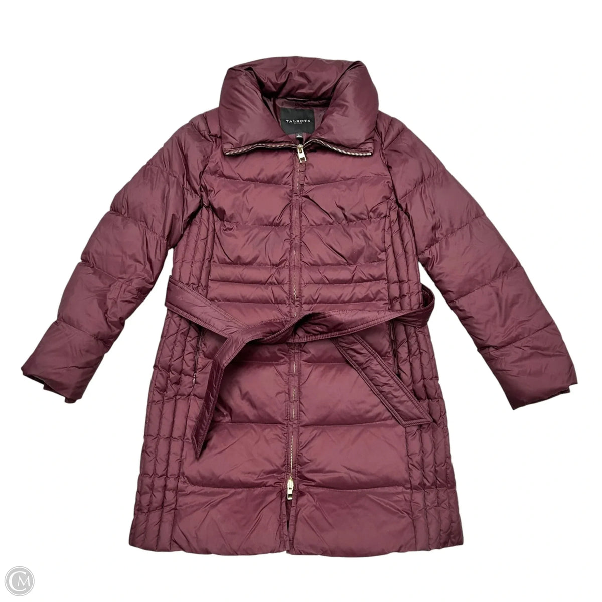 Coat Puffer & Quilted By Talbots In Maroon, Size: Sp