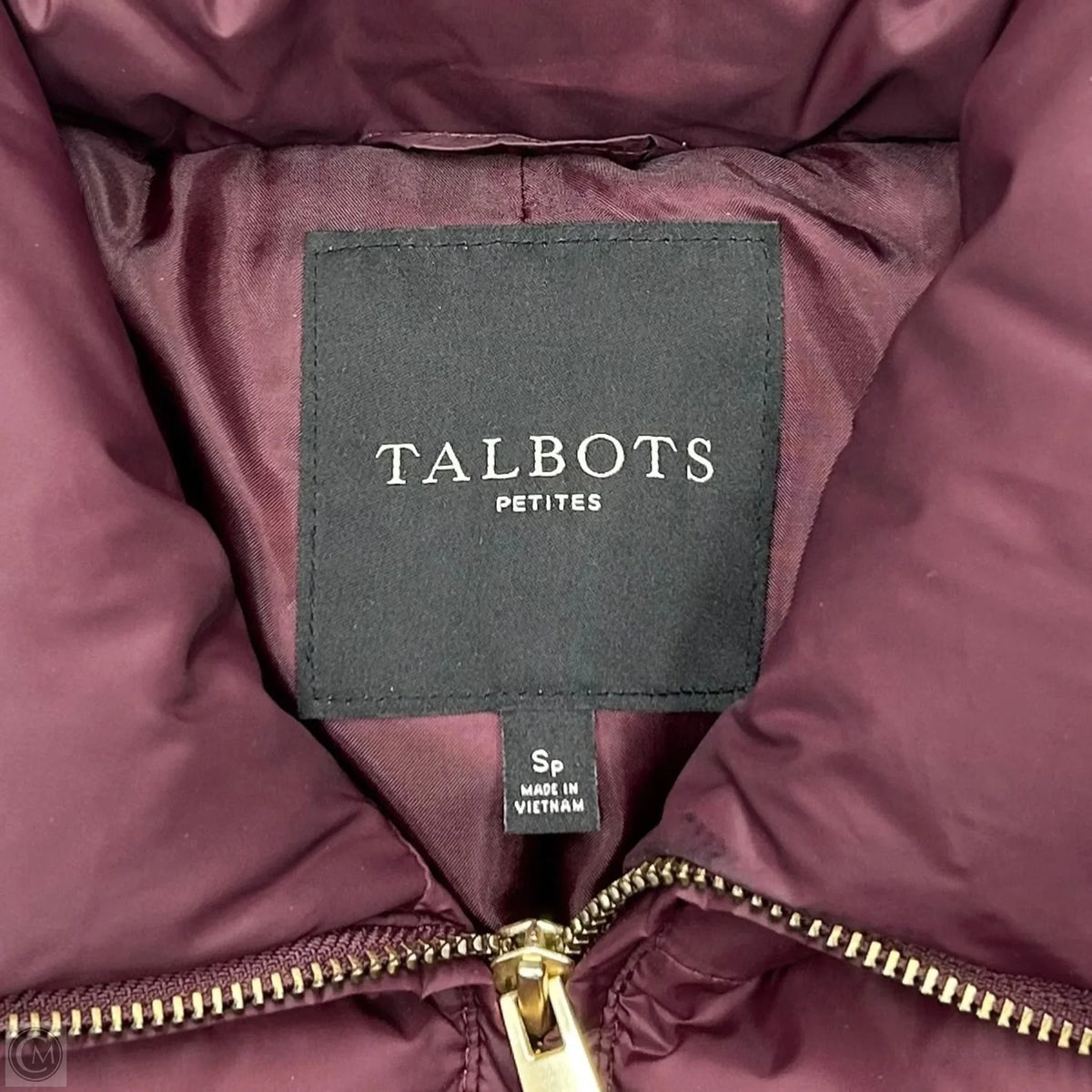 Coat Puffer & Quilted By Talbots In Maroon, Size: Sp