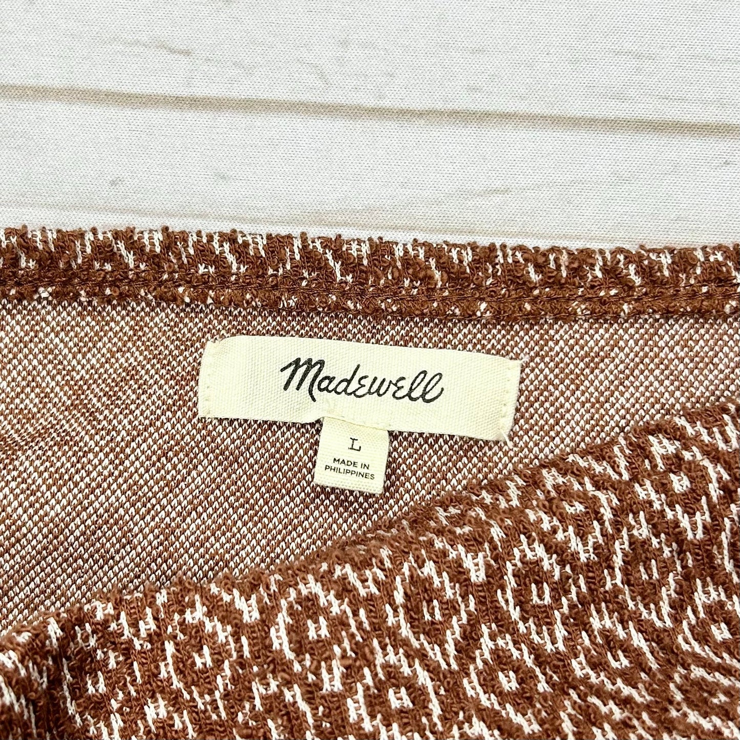 Top Long Sleeve By Madewell In Brown, Size: L