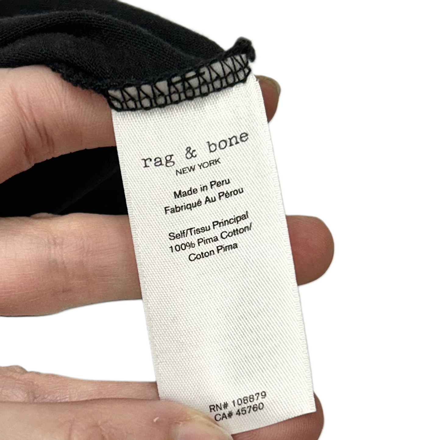 Black Top Short Sleeve Designer By Rag And Bone, Size: Xs