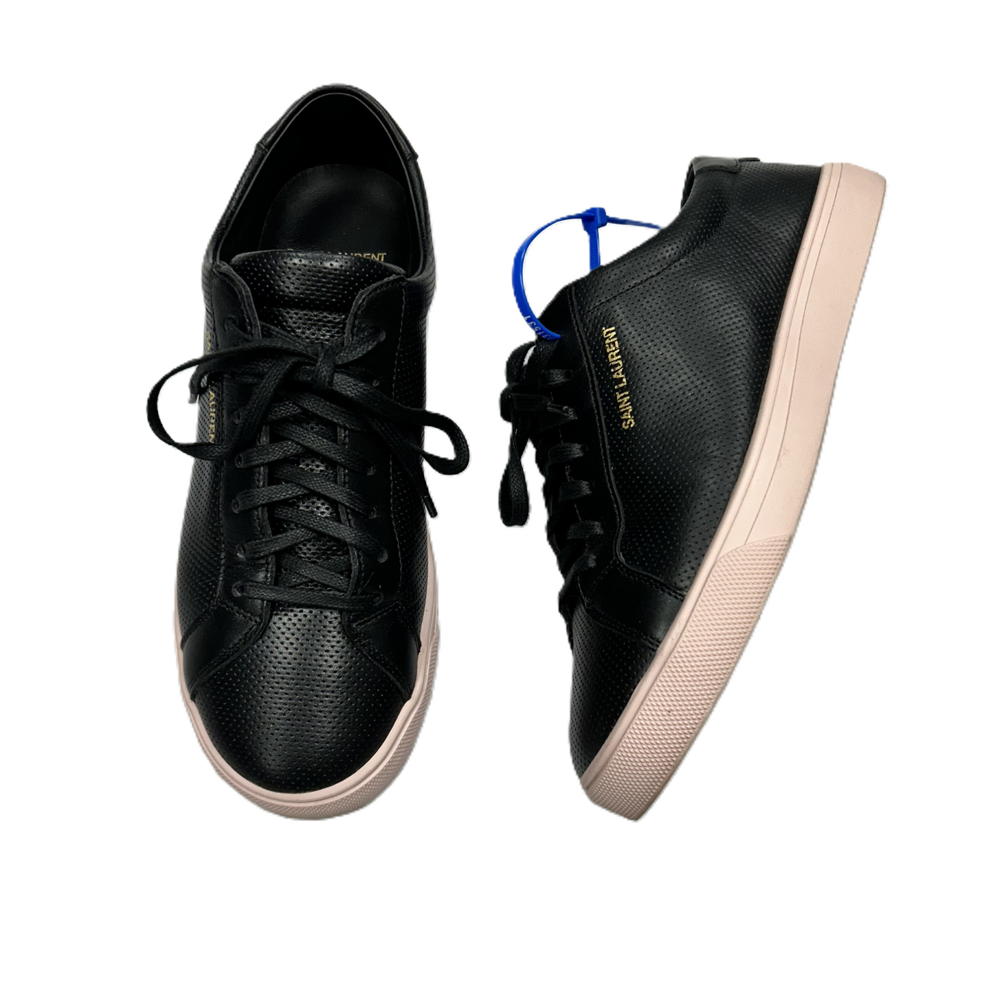 Black & Pink Shoes Luxury Designer By Yves Saint Laurent, Size: 8