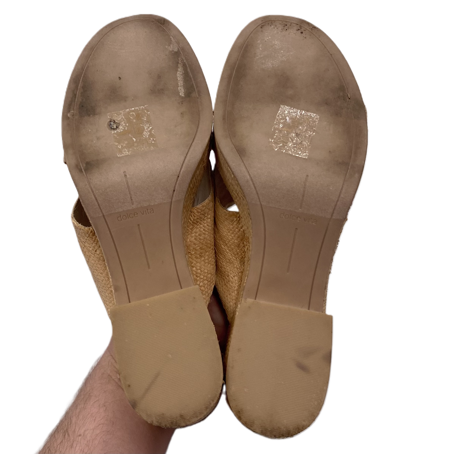Cream Sandals Heels Wedge By Dolce Vita, Size: 10