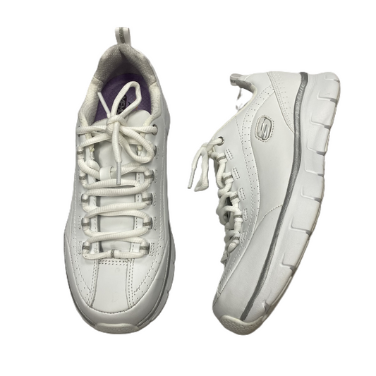 White Shoes Athletic By Skechers, Size: 8