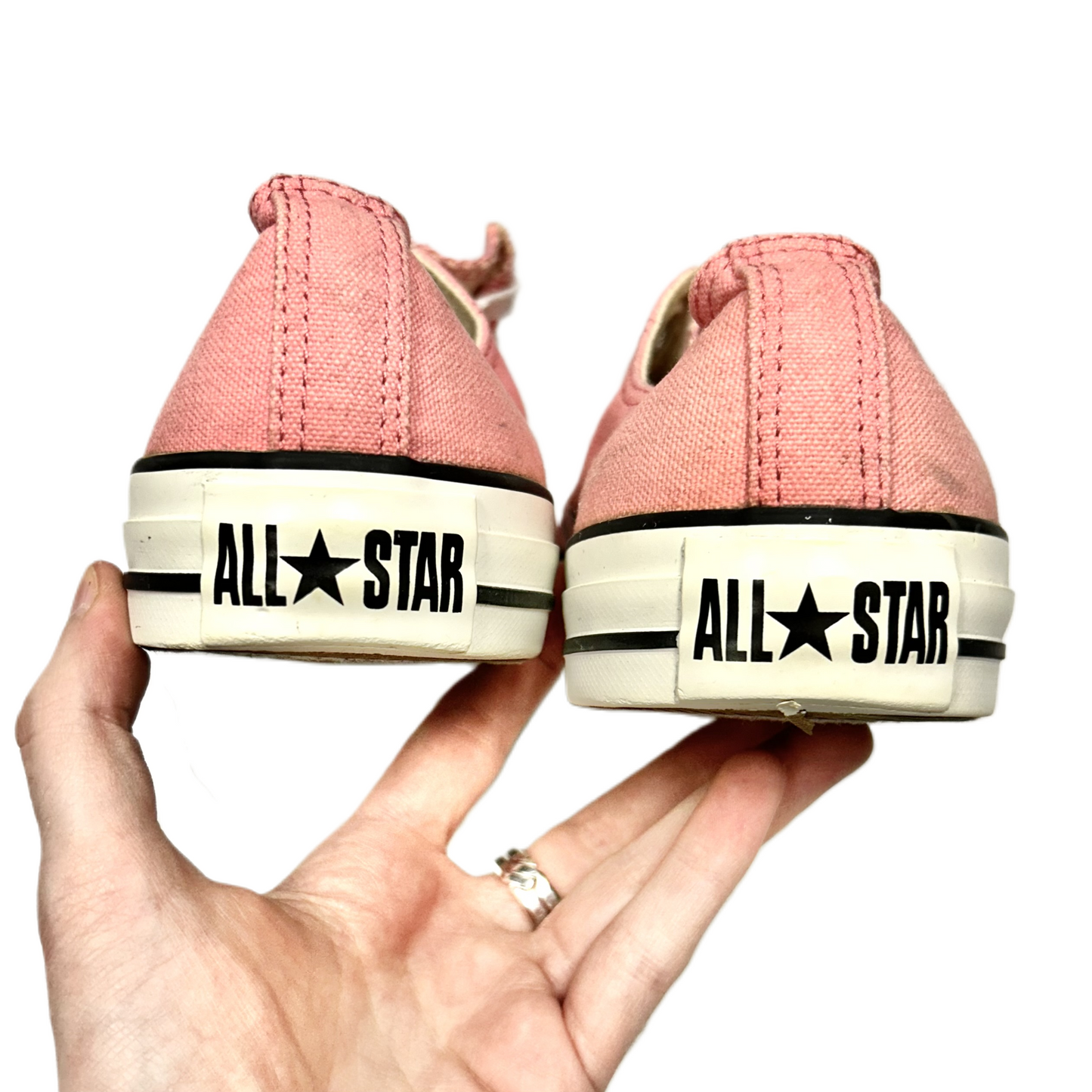 Pink & White Shoes Sneakers By Converse, Size: 8