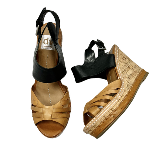 Black & Brown Sandals Heels Wedge By Dolce Vita, Size: 8.5