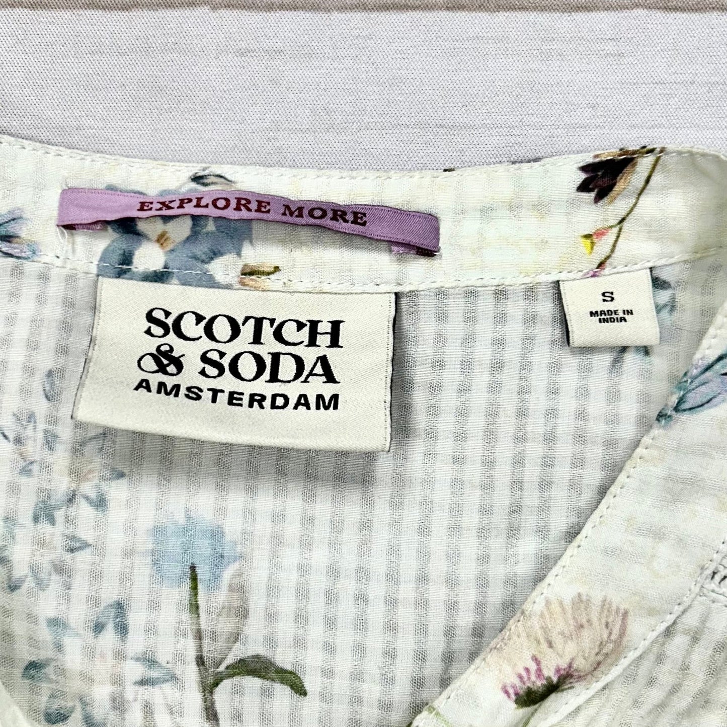 Floral Print Top Short Sleeve Designer By Scotch & Soda, Size: S