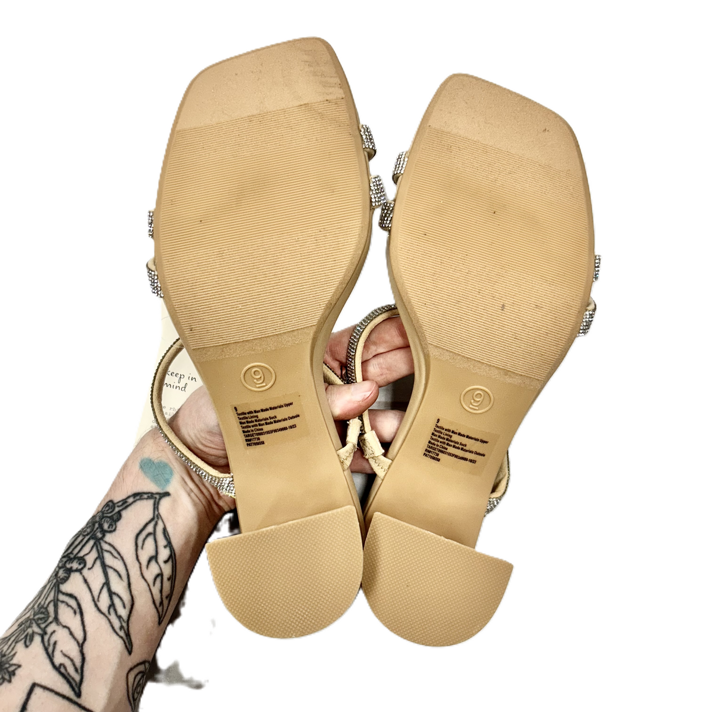 Tan Sandals Heels Block By A New Day, Size: 9