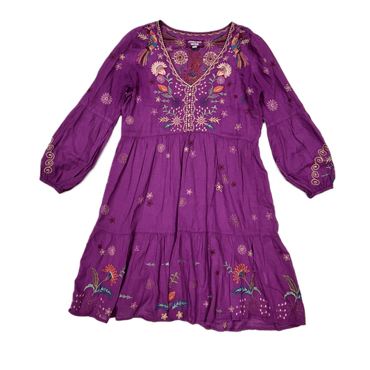 Dress Casual Midi By Johnny Was In Purple, Size: Xs