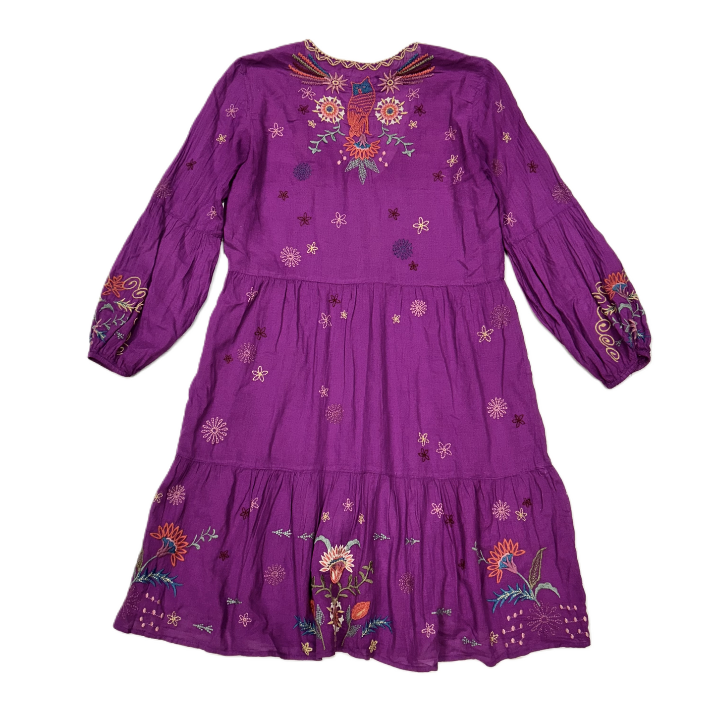 Dress Casual Midi By Johnny Was In Purple, Size: Xs