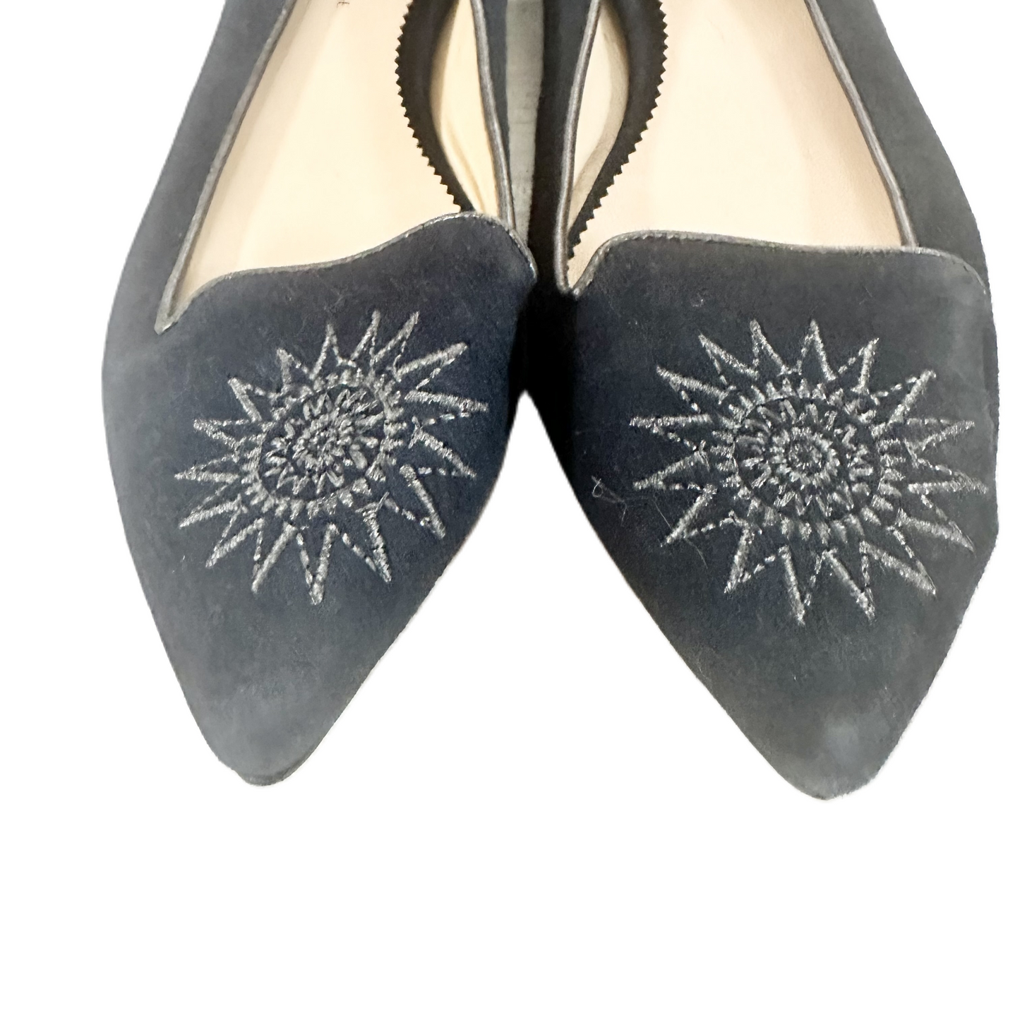 Navy Shoes Flats By Marchesa Voyage, Size: 7