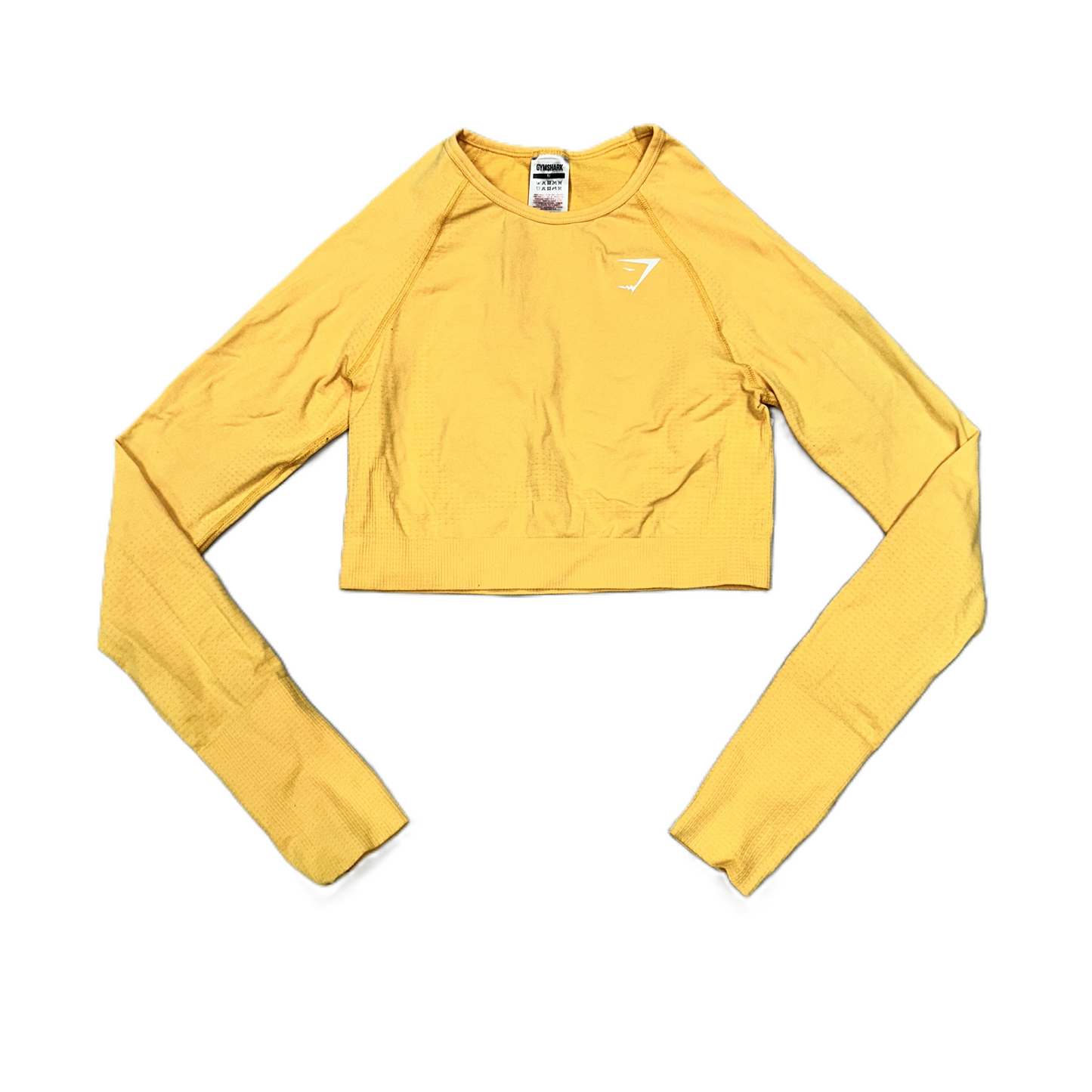 Athletic Top Long Sleeve Collar By Gym Shark In Yellow, Size: M