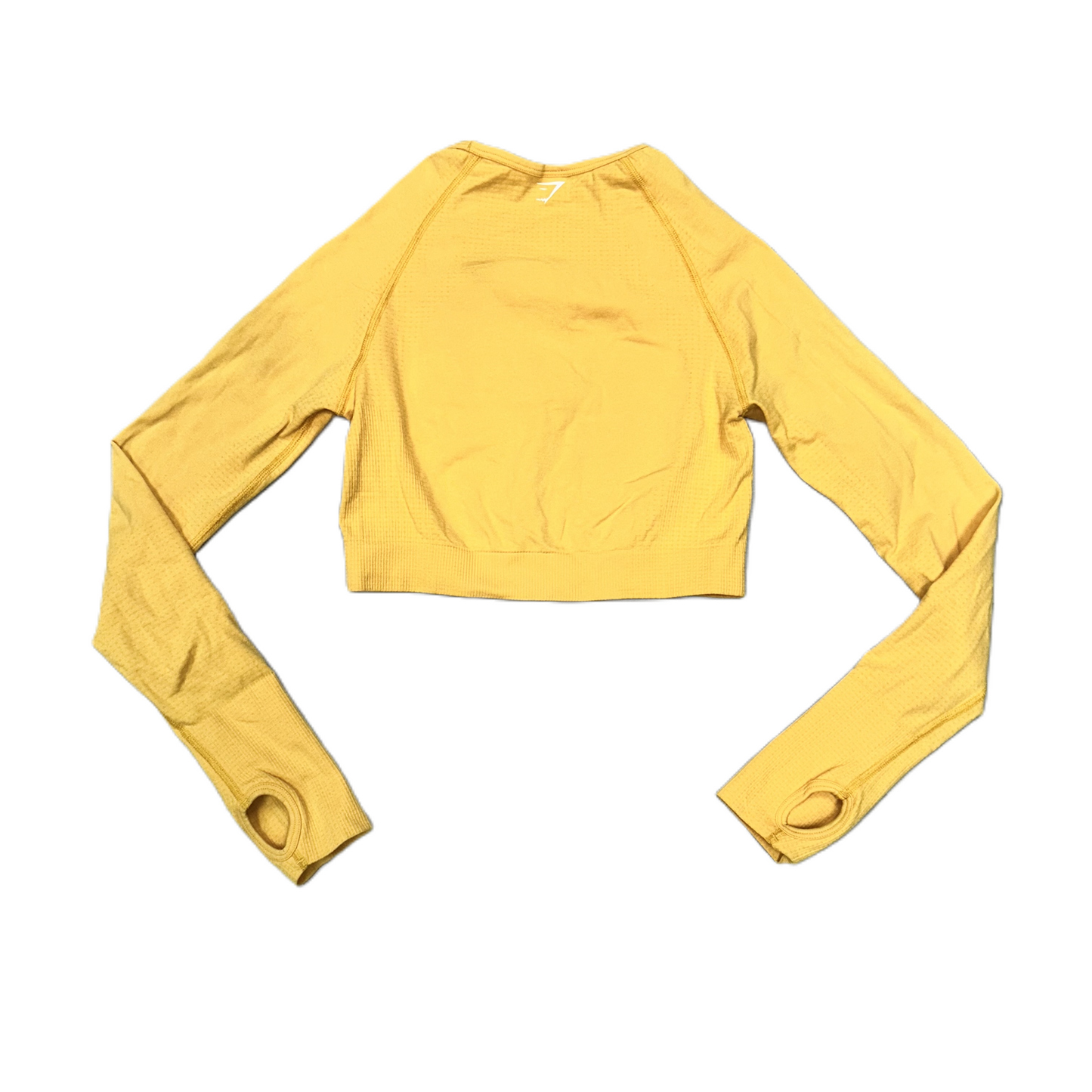 Athletic Top Long Sleeve Collar By Gym Shark In Yellow, Size: M