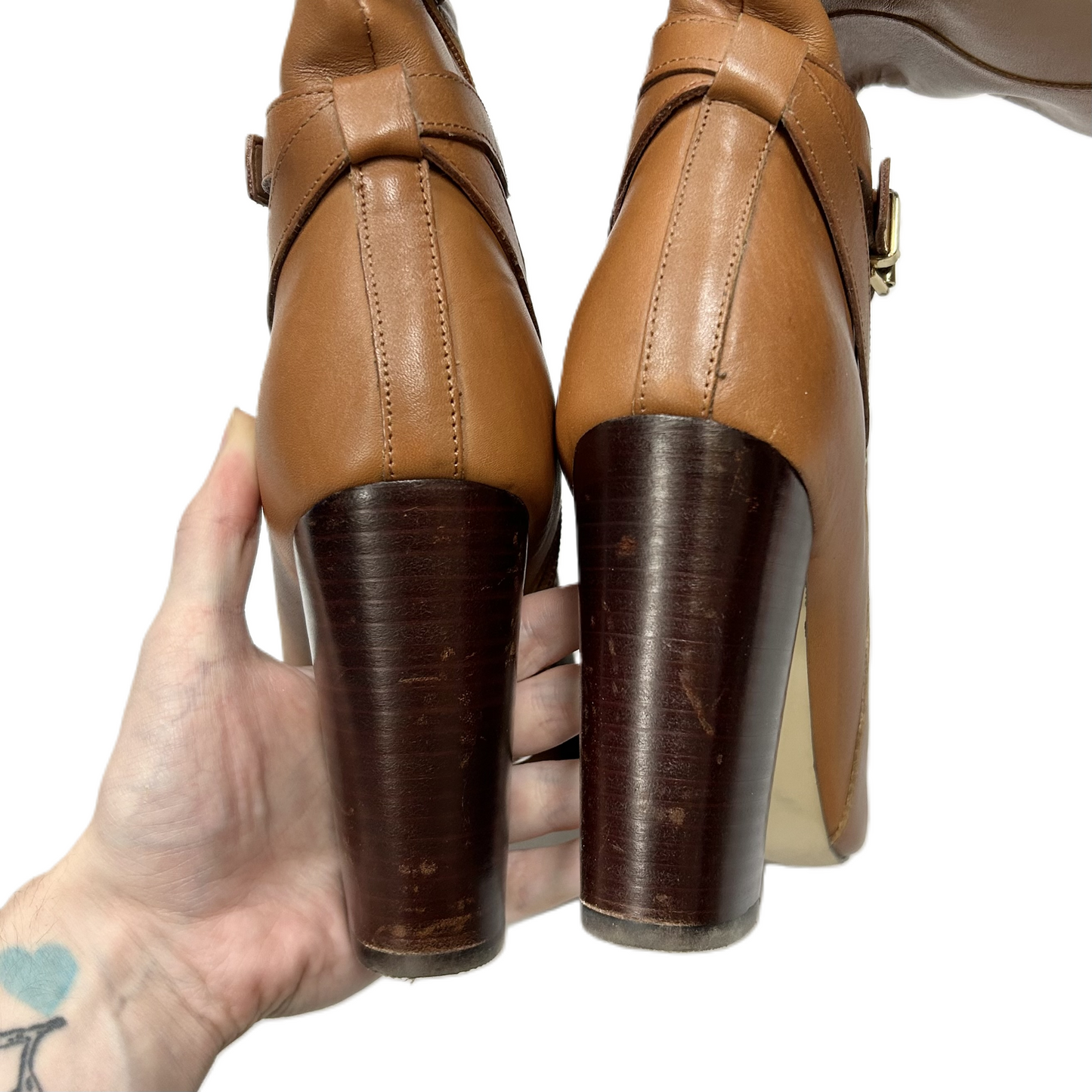 Boots Over-the-knee Heels By Franco Sarto In Brown, Size: 9