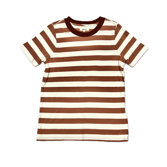 Top Short Sleeve By Madewell In Striped Pattern, Size: S