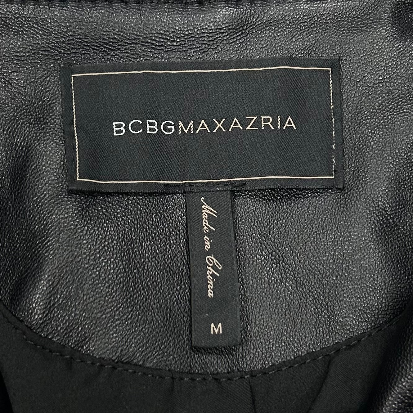 Jacket Leather By Bcbgmaxazria In Black, Size: M