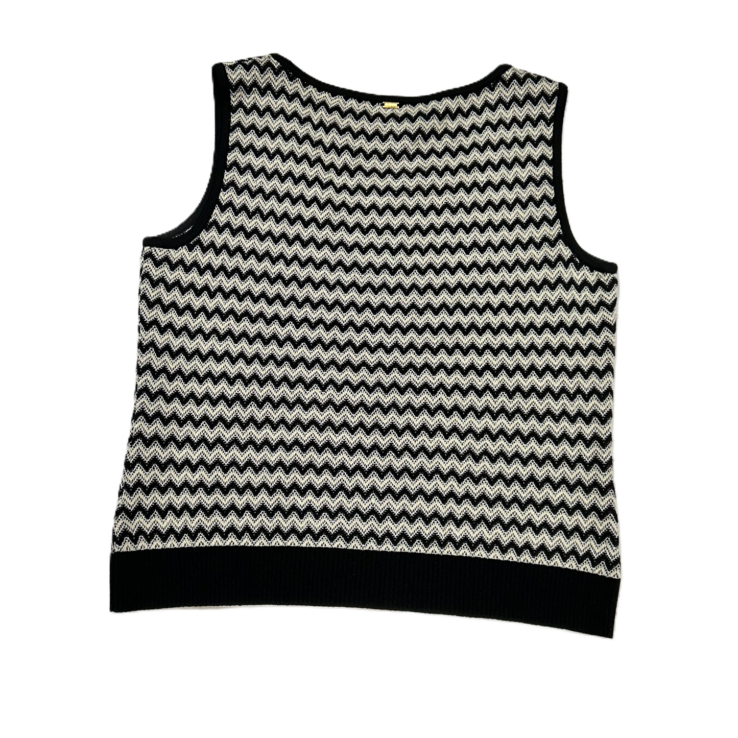 Top Sleeveless Designer By St. John In Chevron Pattern, Size: M