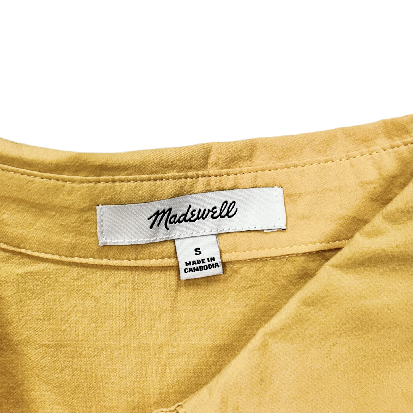 Top Short Sleeve By Madewell In Yellow, Size: S