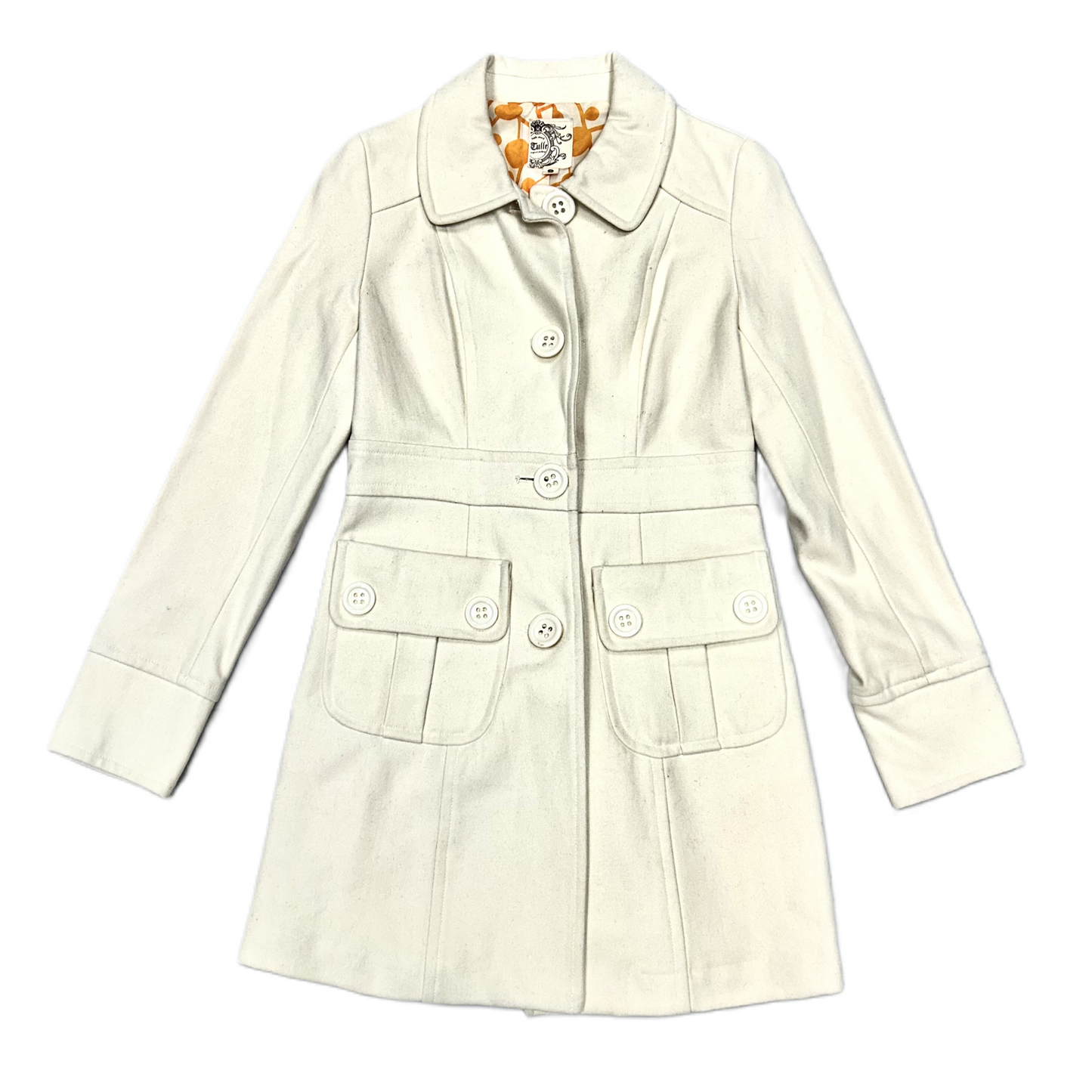 Coat Peacoat By Tulle In Cream, Size: S