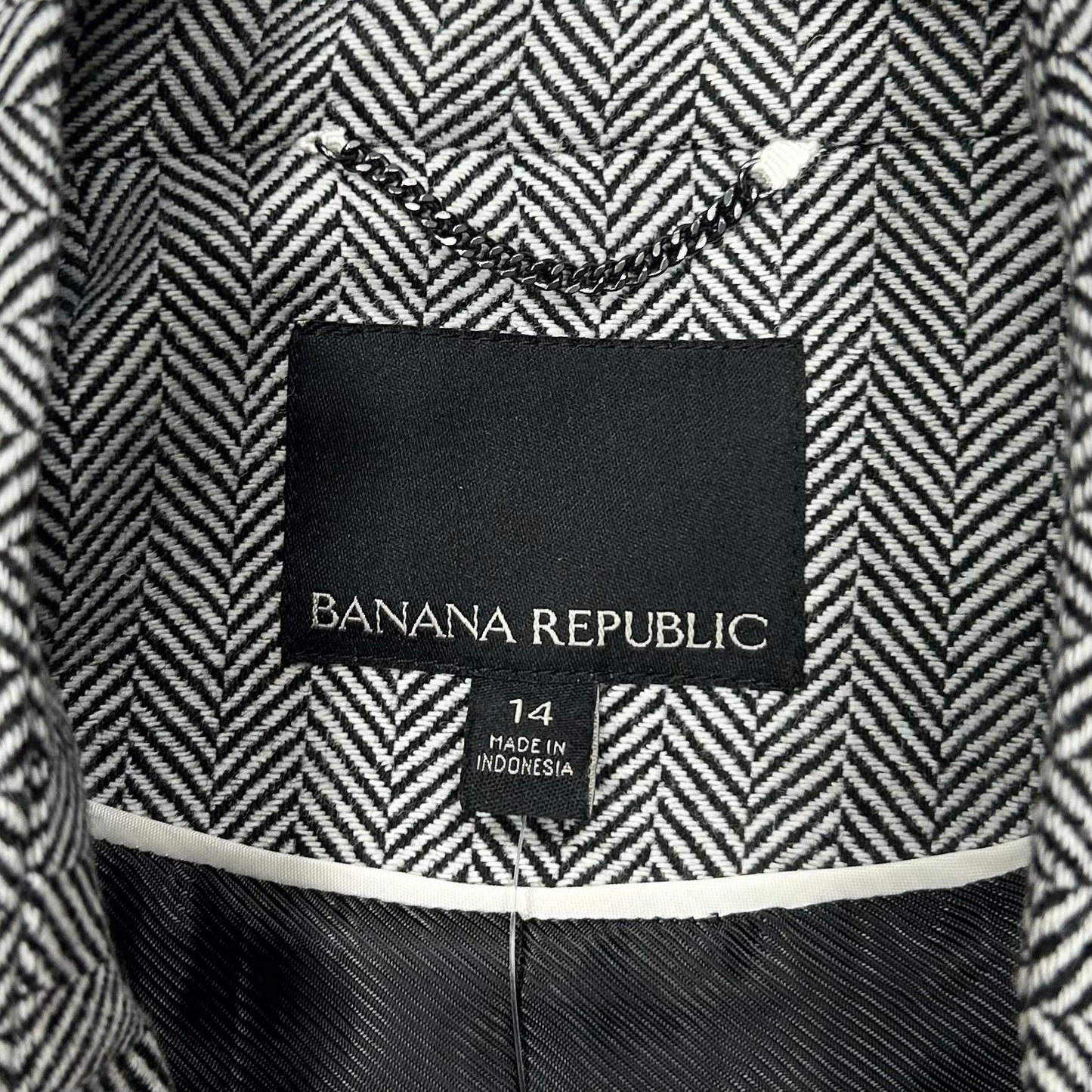 Jacket Moto By Banana Republic In Black & White, Size: Xl