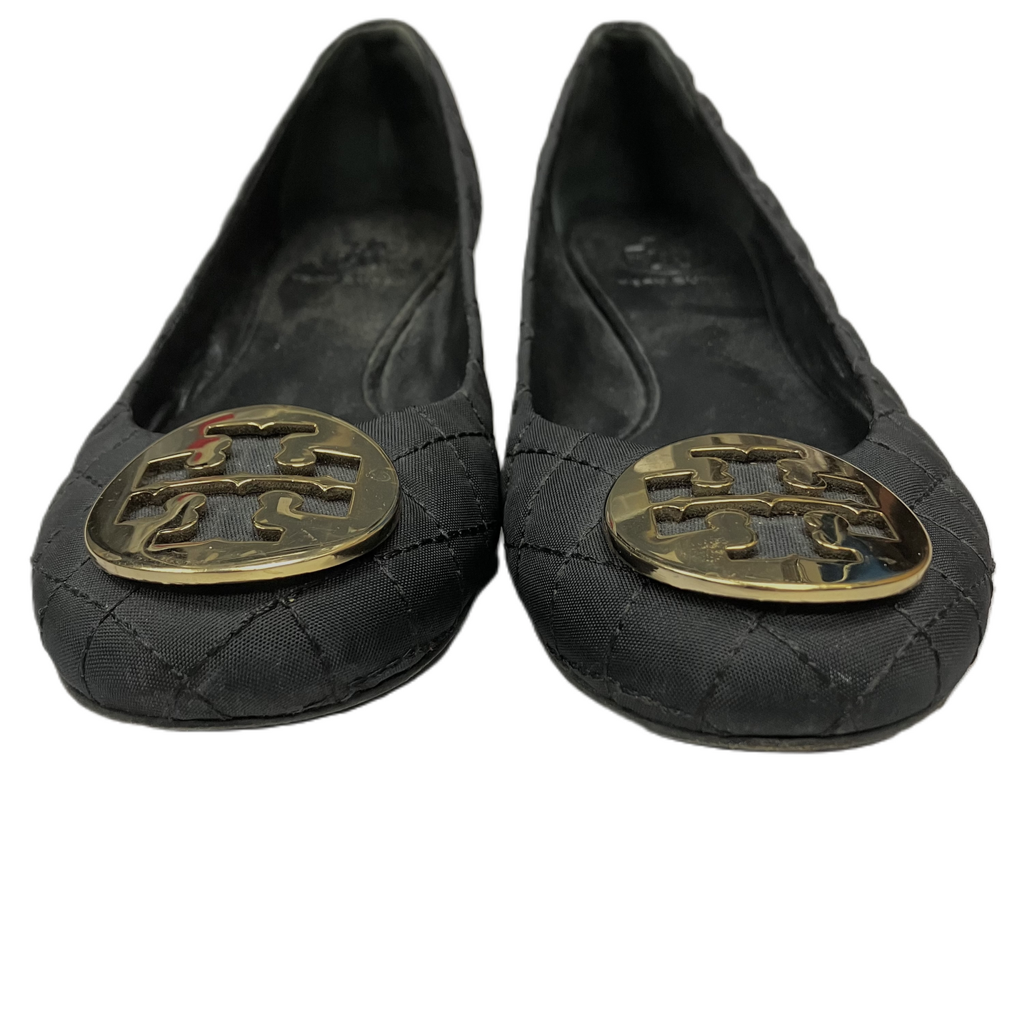 Shoes Designer By Tory Burch In Black & Gold, Size: 7.5