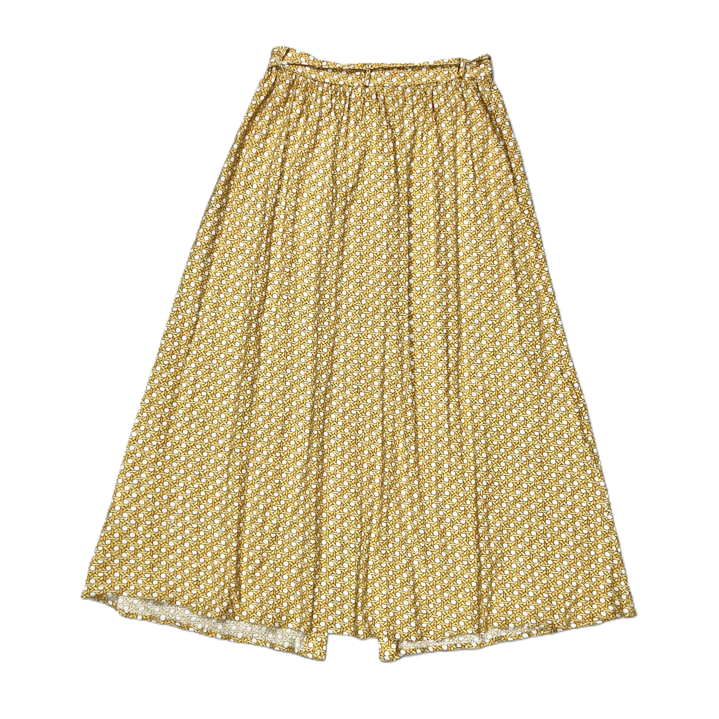 Skirt Midi By Anthropologie In White & Yellow, Size: 2